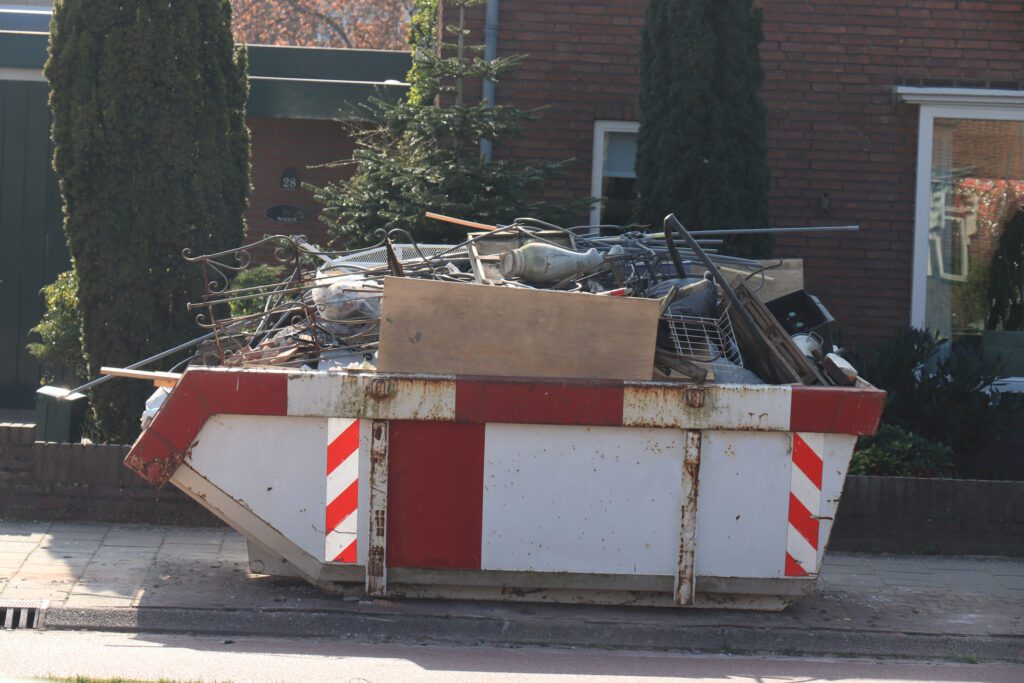 hired skip outside of a domestic property